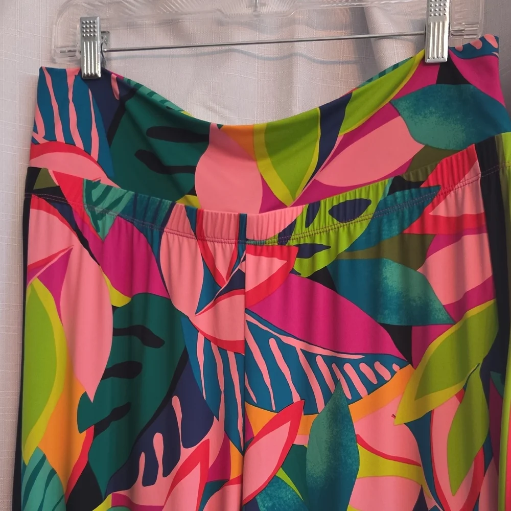 Trina Turk Multicolor Tropical Wide Leg Pants - Picture 4 of 7